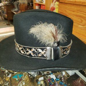 Vintage Smithbilt 3x Quality Water Repellent Black Cowboy Hat 6 3/4 Calgary